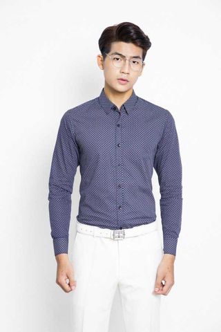 Sơ mi dài tay xanh navy lịch lãm